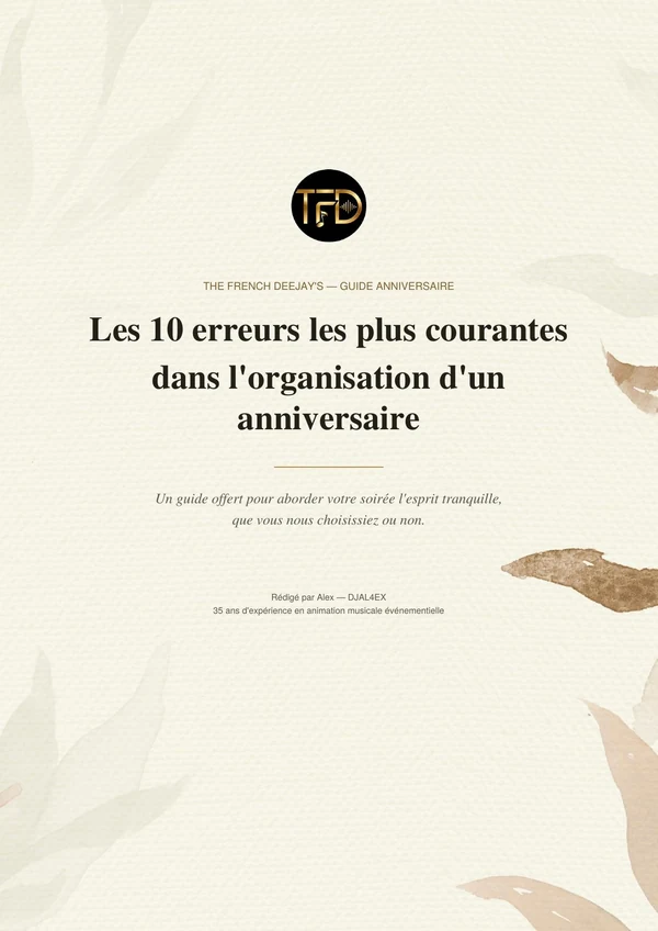 Couverture du guide — Les 10 erreurs les plus courantes dans l'organisation d'un anniversaire