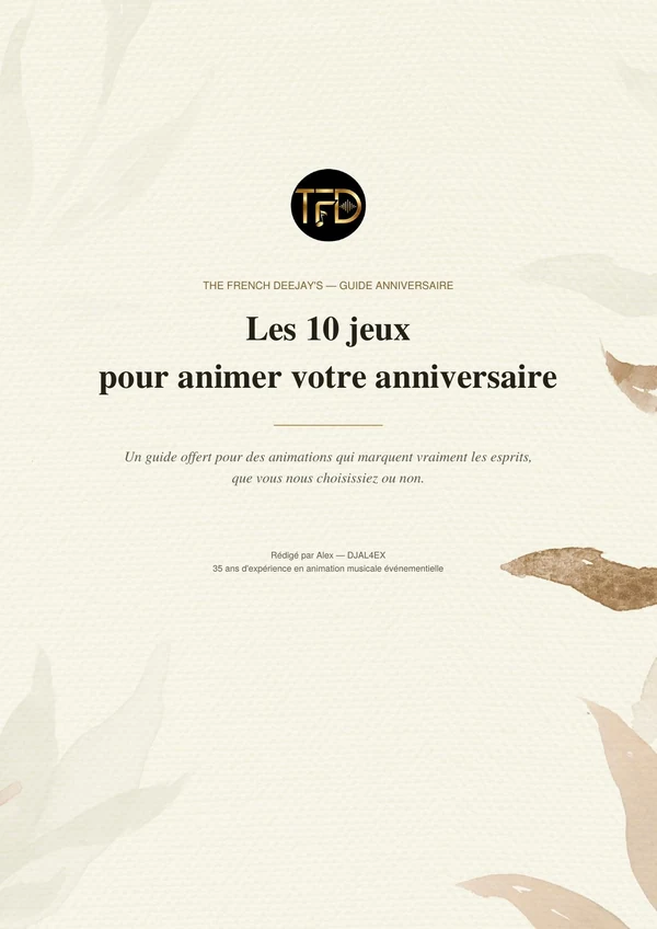 Couverture du guide — Les 10 jeux pour animer votre anniversaire