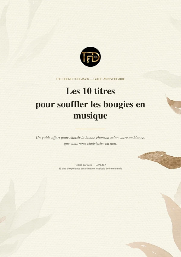 Couverture du guide — Les 10 titres pour souffler les bougies en musique