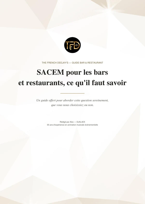Couverture du guide — SACEM pour les bars et restaurants, ce qu'il faut savoir